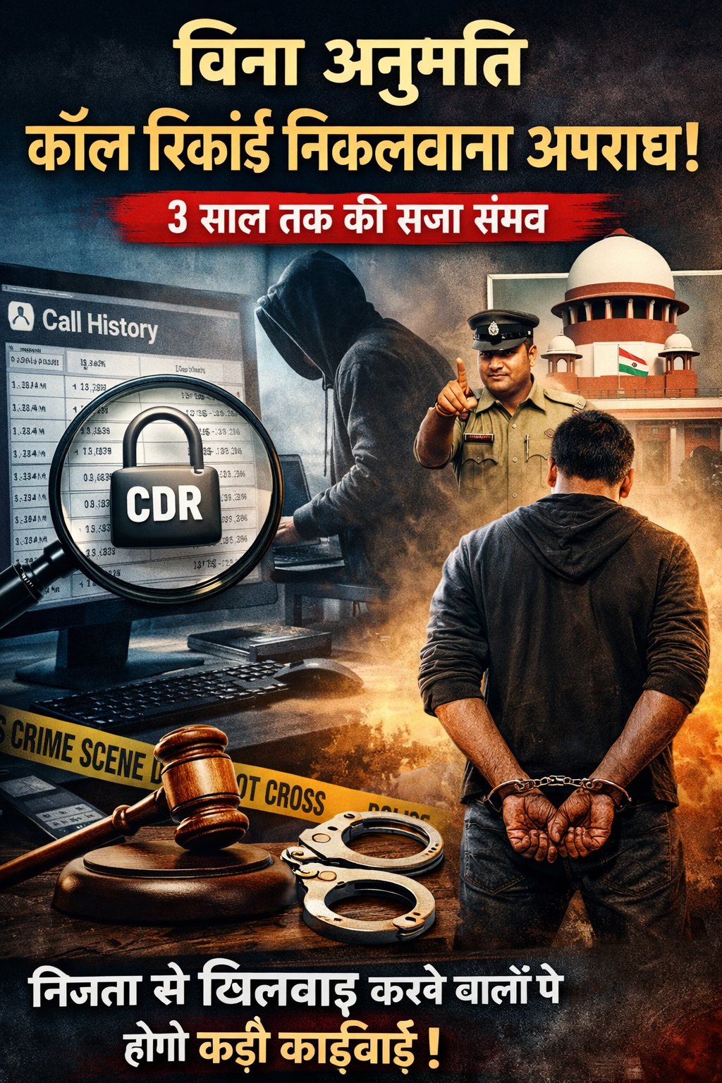 बिना अनुमति किसी की कॉल हिस्ट्री निकलवाना अपराध, 3 साल तक की सजा संभव — निजता से खिलवाड़ करने वालों पर कानून सख्त