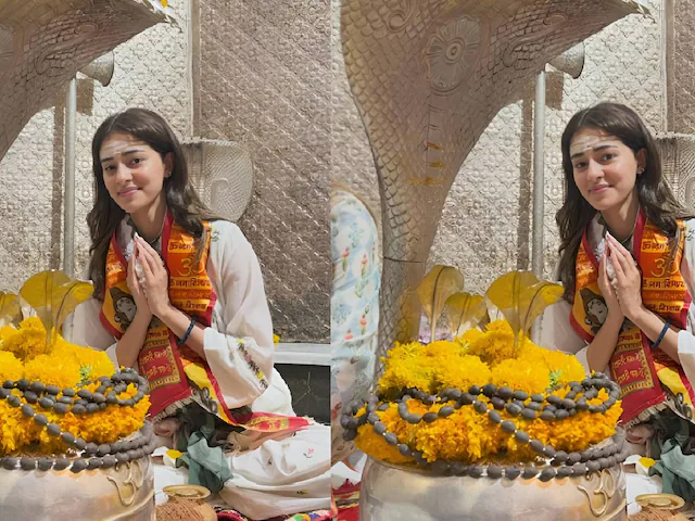 महादेव की शरण में पहुंचीं अनन्या पांडे, नागेश्वर द्वारिकाधीश मंदिर में टेका मा