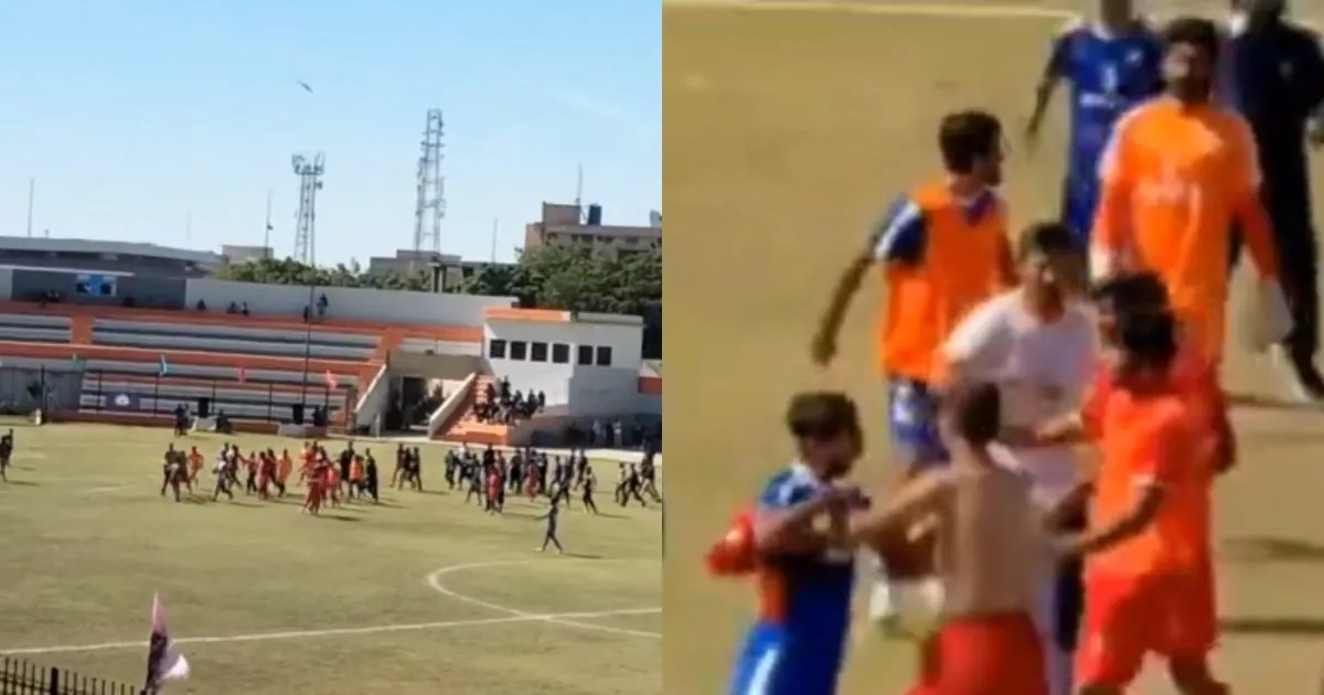 fight during football match in Pakistan players punching each other: पाकिस्तान में एक फुटबॉल मैच के दौरान खिलाड़ियों में हुई लड़ाई