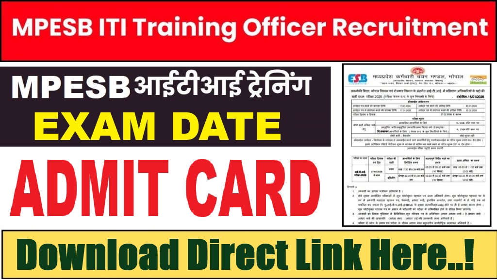 MPESB ITI Training Officer Answer Key 2026 Out