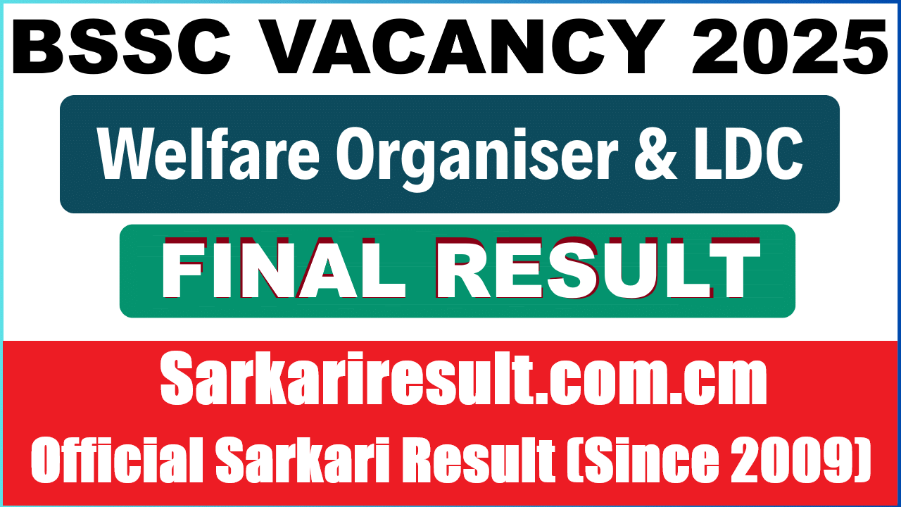 BSSC LDC & Welfare Organiser Final Result 2026 Out