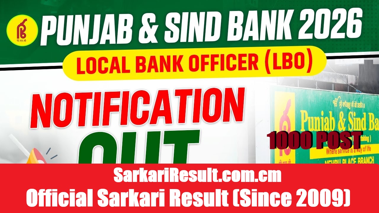 Punjab and Sind Bank LBO Recruitment 2026