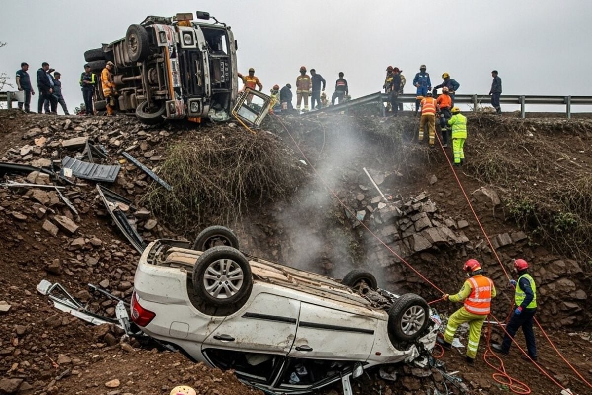 हजारीबाग: दनुआ घाटी में भीषड़ एक्सीडेंट, ट्रक ने मारी टक्कर, खाई में गिरी कार, बच्चे सहित परिवार के 5 लोगों की दर्दनाक मौत