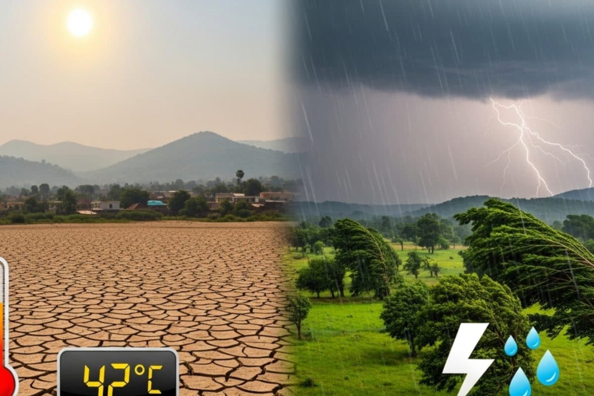 आज का मौसम: 42°C पारा, 40KM की रफ्तार से आंधी-तूफान! झारखंड में मौसम का उलटफेर, दुमका, देवघर… कई जिलों में बारिश का अलर्ट