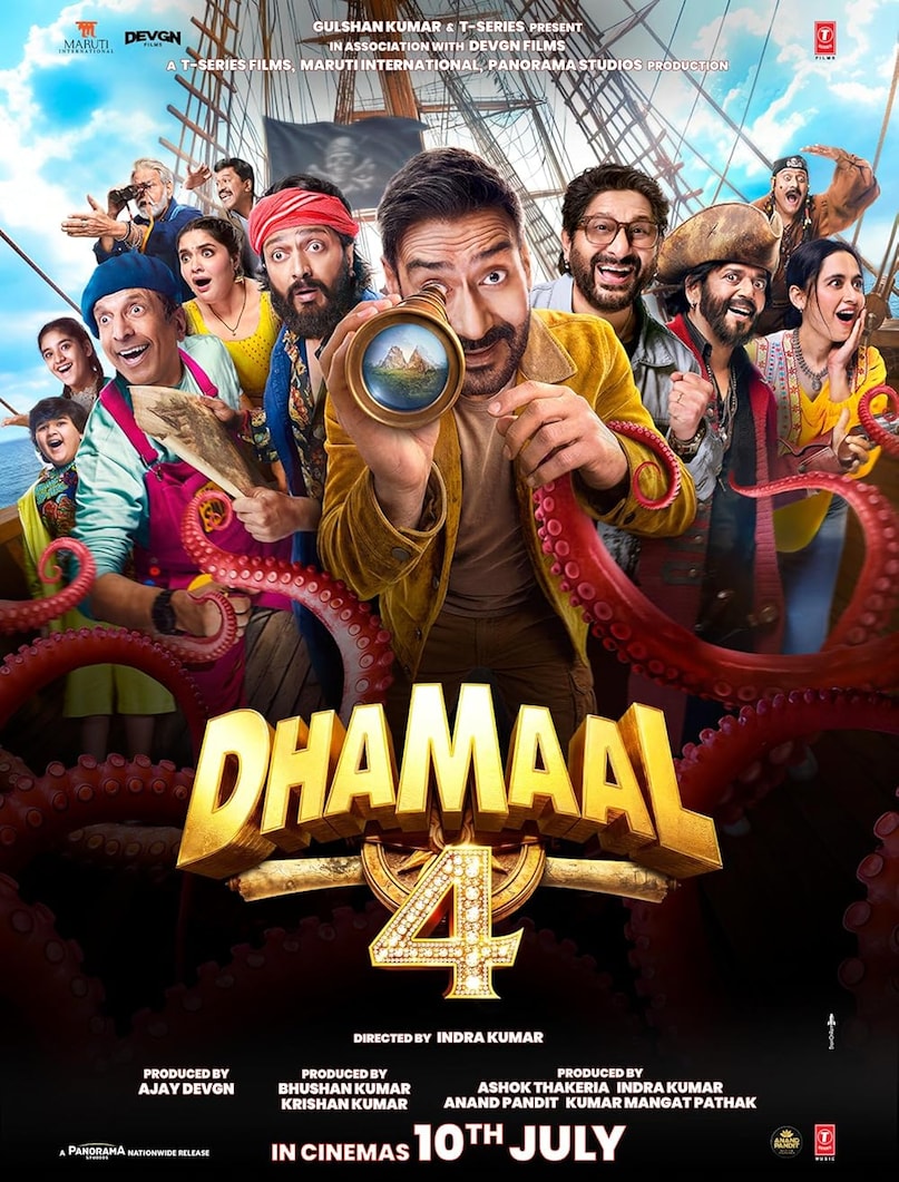 Another sequel releasing in July is Dhamaal 4. Directed by Indra Kumar, the Ajay Devgn, Arshad Warsi, Riteish Deshmukh, Ravi Kishan, Jaaved Jaaferi and Sanjeeda Shaikh starrer is releasing on July 10 in theatres.