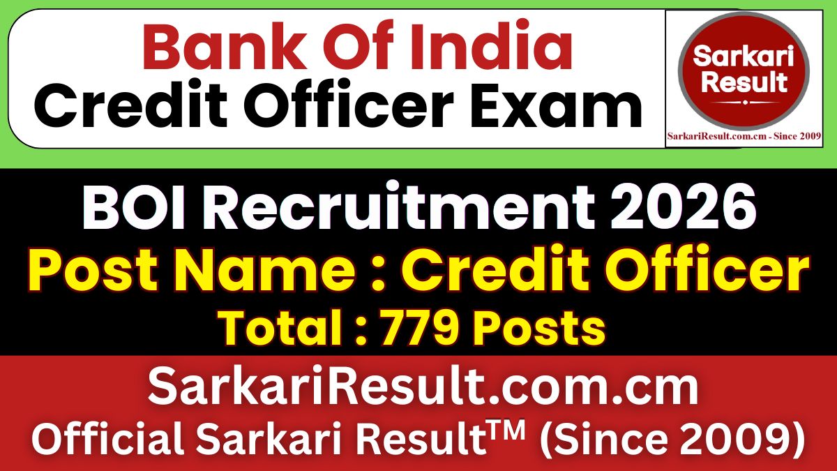 Bank of India Credit Officers Recruitment 2026