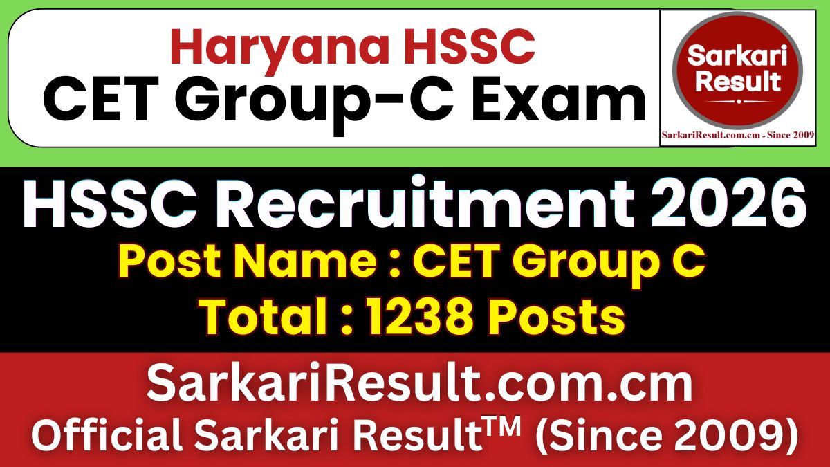 HSSC CET Group C Recruitment 2026