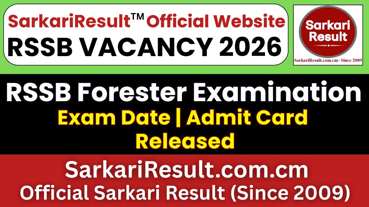 RSSB Forester Admit Card 2026 Out