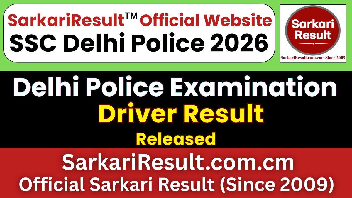 SSC Delhi Police Driver Final Answer Key 2026 Out
