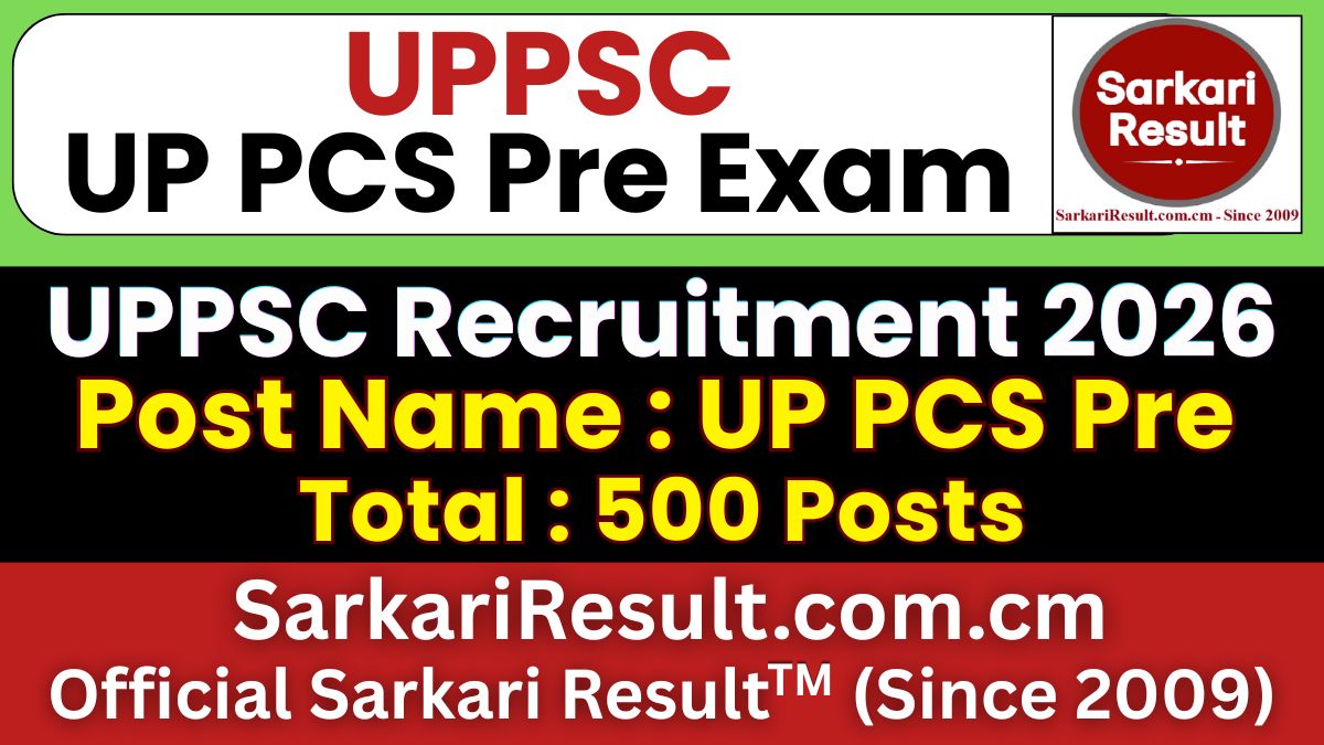 UPPSC Pre 2026 Online Form Apply Online For 500 Posts