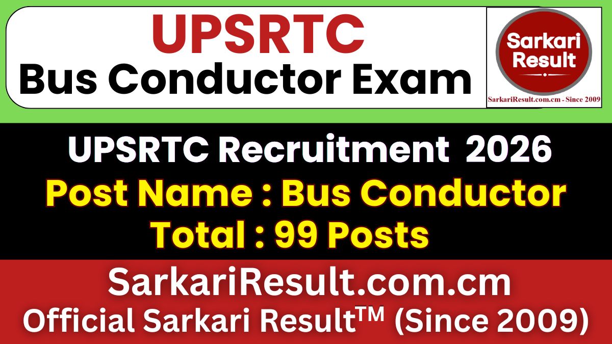 UPSRTC Bus Conductor Recruitment 2026