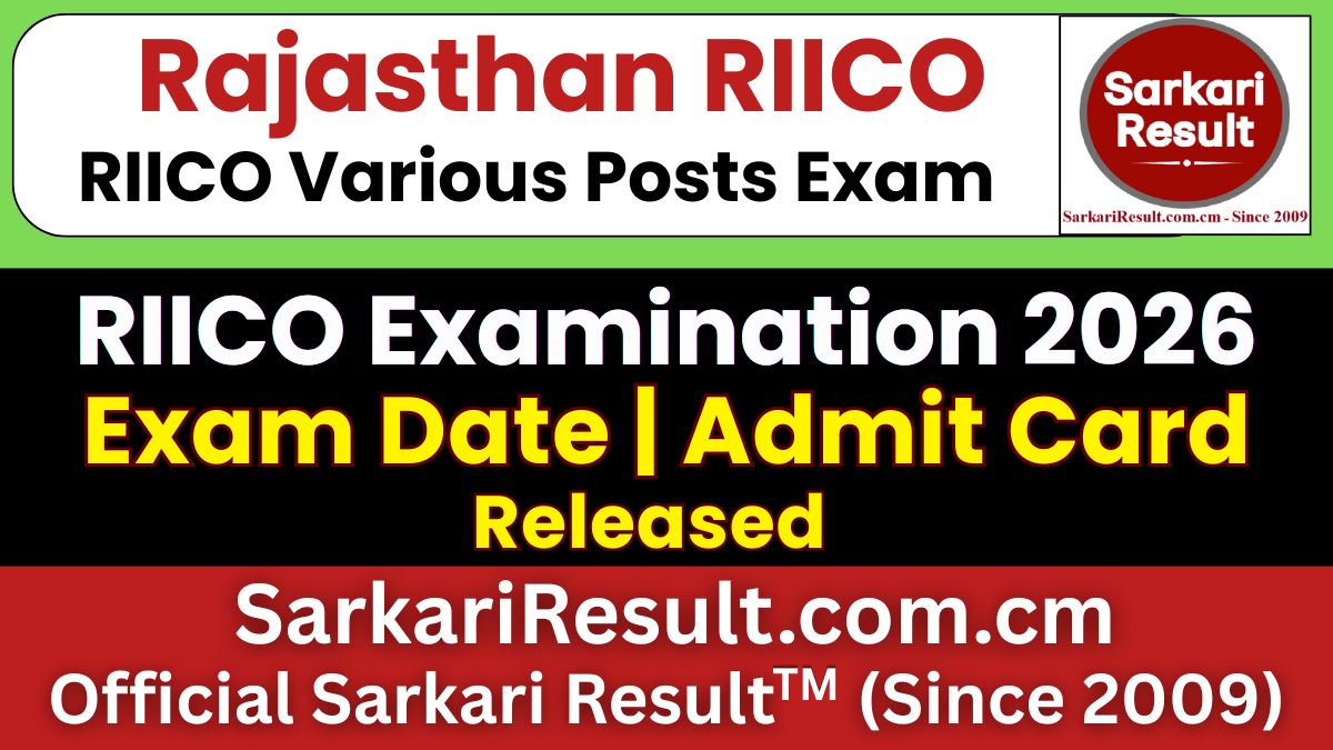 Rajasthan RIICO Various Post Admit Card 2026 Out
