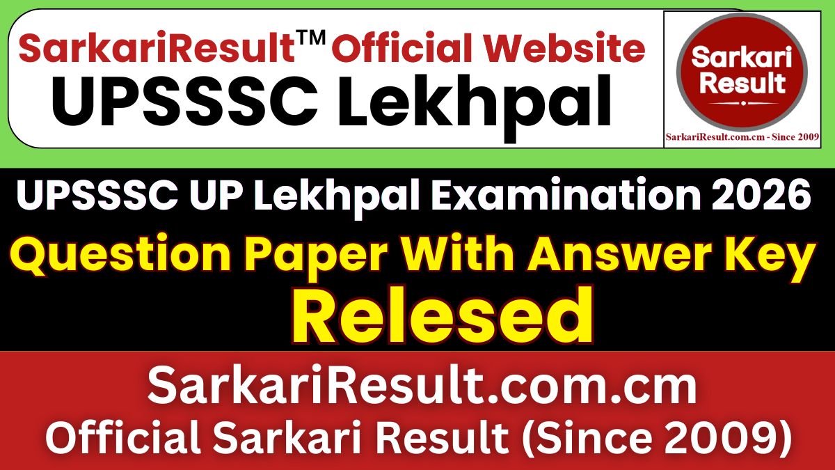 UPSSSC Lekhpal Revised Answer Key 2026 Out